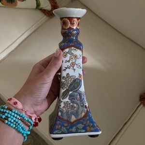 Pair of Chinese porcelain candlesticks.